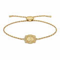 Mini Gold Belt Buckle Initial Bracelet