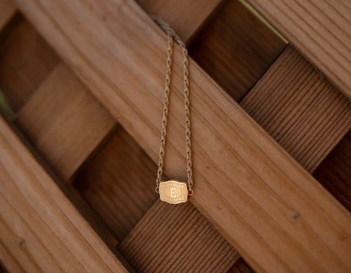 Mini Gold Belt Buckle Initial Bracelet